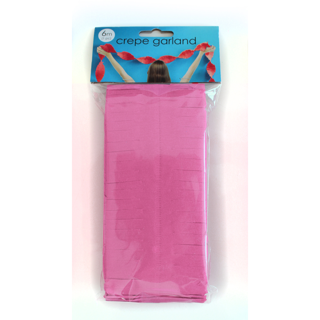 Baby Roze Crêpe papier Slinger 6 meter