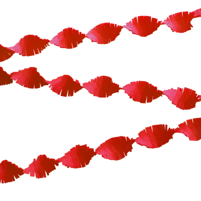 Rode Crêpe papier Slinger 6 meter