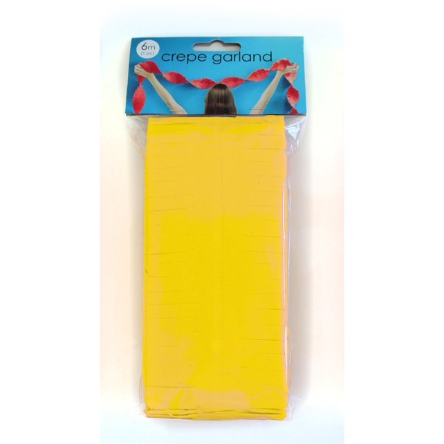 Gele Crêpe papier Slinger 6 meter