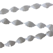 Witte Crêpe papier Slinger 6 meter