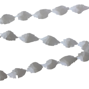 Witte Crêpe papier Slinger 6 meter