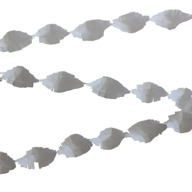 Witte Crêpe papier Slinger 6 meter