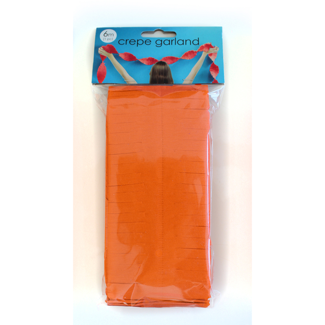 Oranje Crêpe Slinger 6 meter