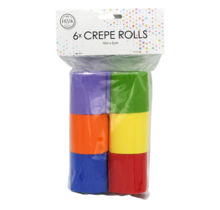 6 Crêpe Papier rollen 10m x 5cm