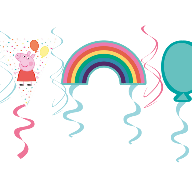 Peppa Pig Swirl Spiraal Decoratie 6 stuks