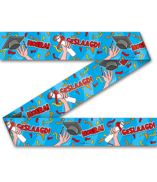 Afzetlint Geslaagd Cartoon 12 meter