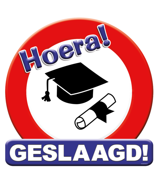 Deurbord - geslaagd school - 50cm