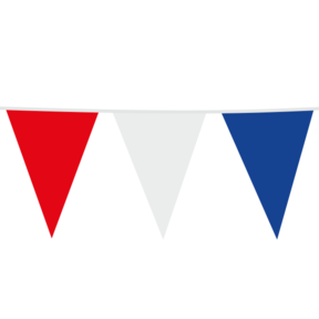 Rood, wit, blauwe vlaggenlijn XL 10 meter