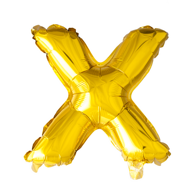 Letterballon X Goud 41cm Letterballon X Goud 41cm