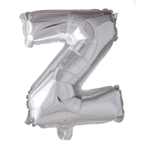 Letterballon Z Zilver 41cm