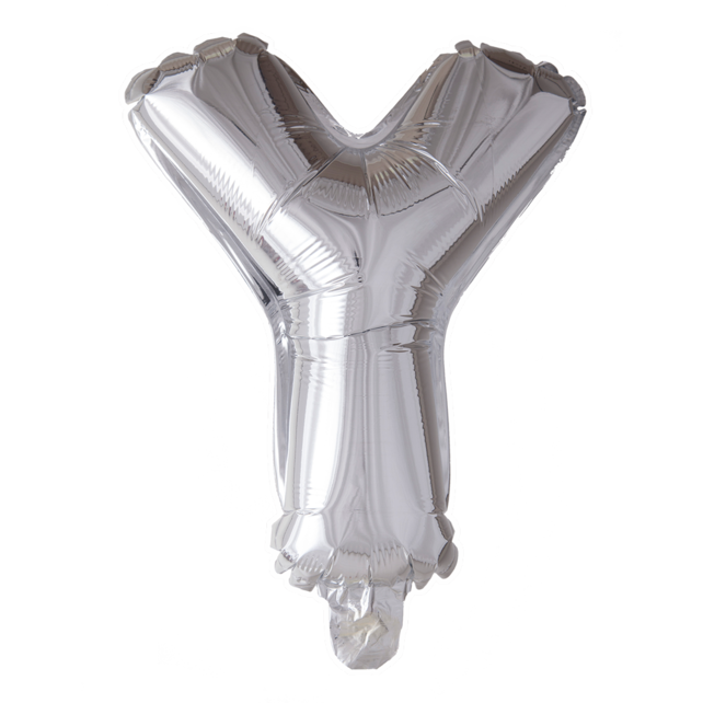 Letterballon Y Zilver 41 cm