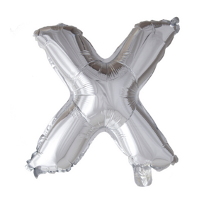 Letterballon X Zilver 41cm