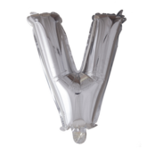 Letterballon V Zilver 41cm