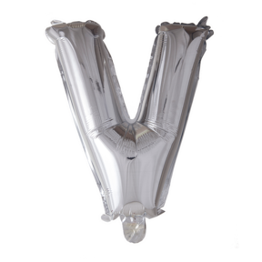 Letterballon V Zilver 41cm