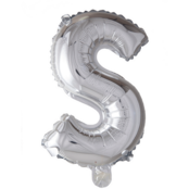 Letterballon S Zilver 41 cm