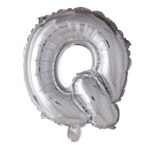 Letterballon Q Zilver 41 cm