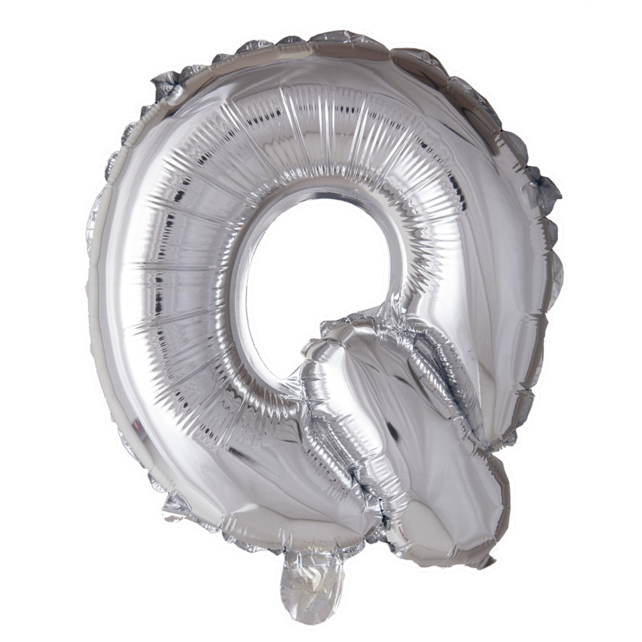 Letterballon Q Zilver 41 cm