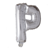 Letterballon P Zilver 41 cm