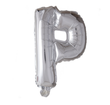 Letterballon P Zilver 41 cm