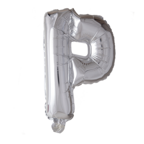 Letterballon P Zilver 41cm