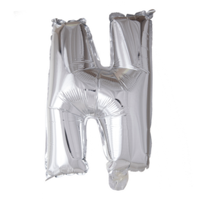Letterballon N Zilver 41cm