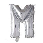 Letterballon M Zilver 41cm