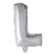 Letterballon L Zilver 41cm