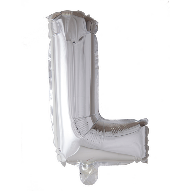 Letterballon L Zilver 41cm