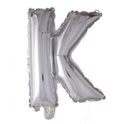 Letterballon K Zilver 41cm
