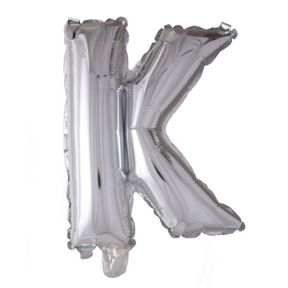 Letterballon K Zilver 41cm