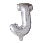 Letterballon J Zilver 41cm