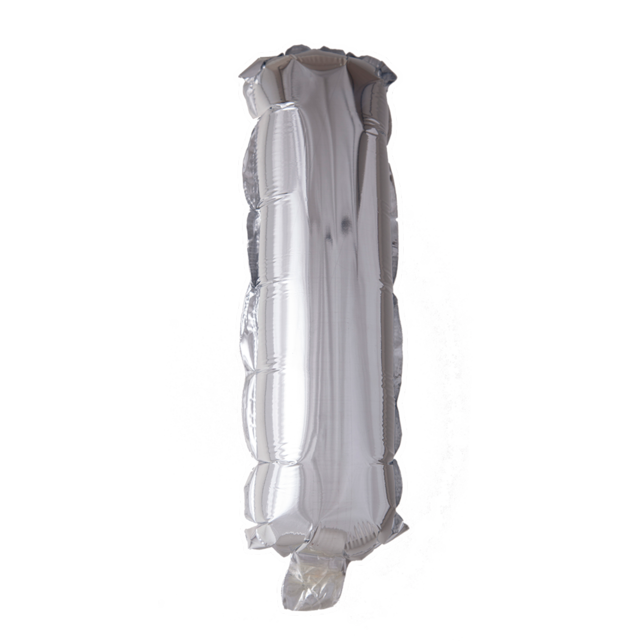 Letterballon I Zilver 41 cm