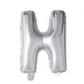Letterballon H Zilver 41cm Letterballon H Zilver 41cm