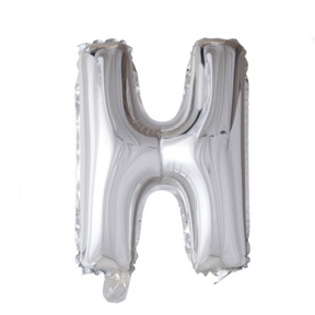 Letterballon H Zilver 41cm