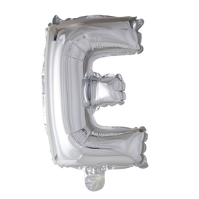 Letterballon E Zilver 41 cm