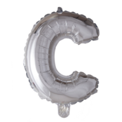 Letterballon C Zilver 41 cm