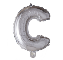Letterballon C Zilver 41 cm