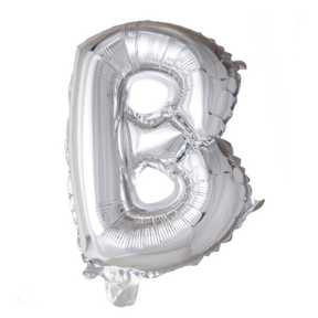Letterballon B Zilver 41 cm