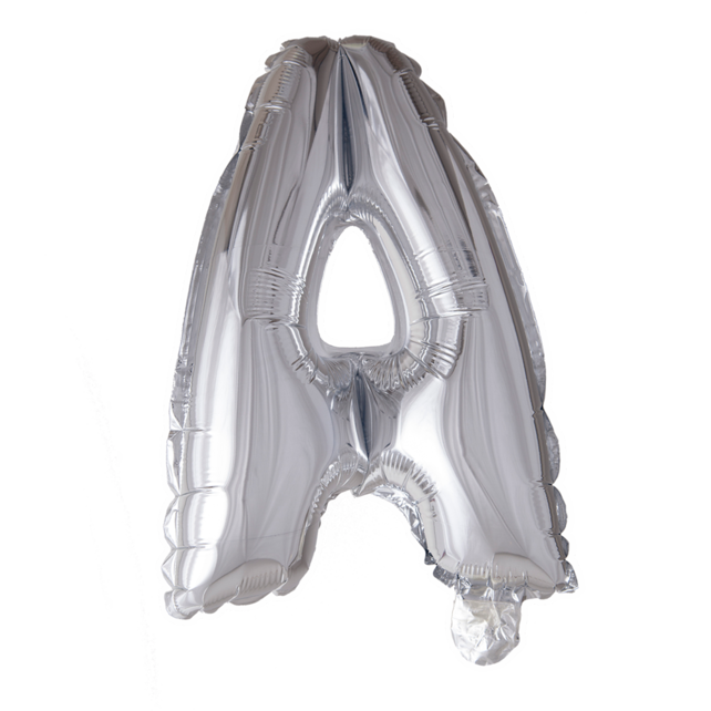 Letterballon A Zilver 41 cm