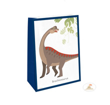 4 papieren uitdeelzakjes met stickers Happy Dinosaur