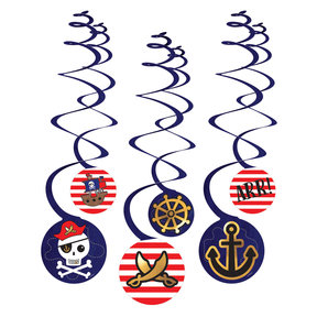 6 Swirl Decoraties Piraten