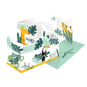8 uitnodigingen met envelop Get Wild