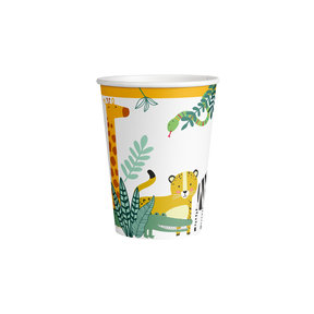8 papieren bekers Get Wild 250ml