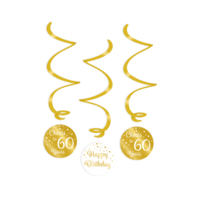 Swirl verjaardag decoratie 60 jaar goud
