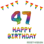 Feest-vieren 47 jaar Verjaardag Versiering Pakket Regenboog