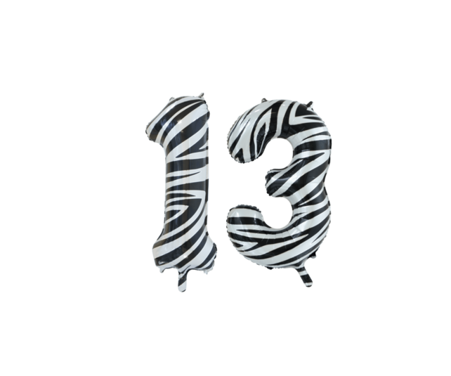 Folieballon 13 jaar stippen 86cm