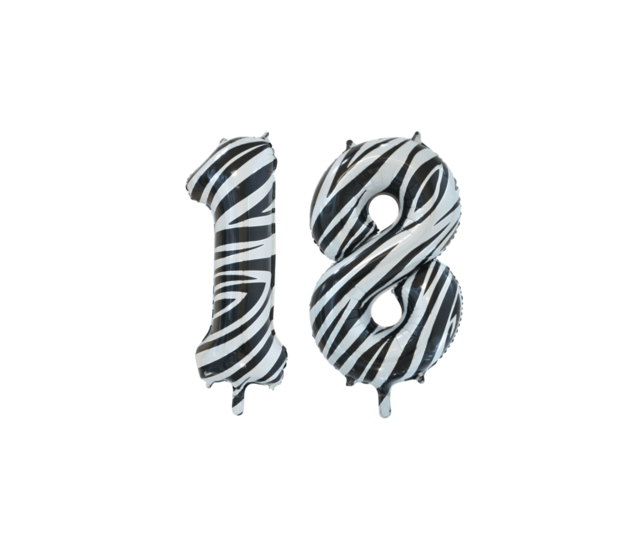 Folieballon 18 jaar Regenboog 86cm