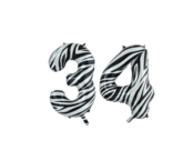 Folieballon 34 jaar Regenboog 86cm