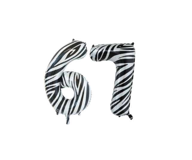 Folieballon 67 jaar Regenboog 86cm