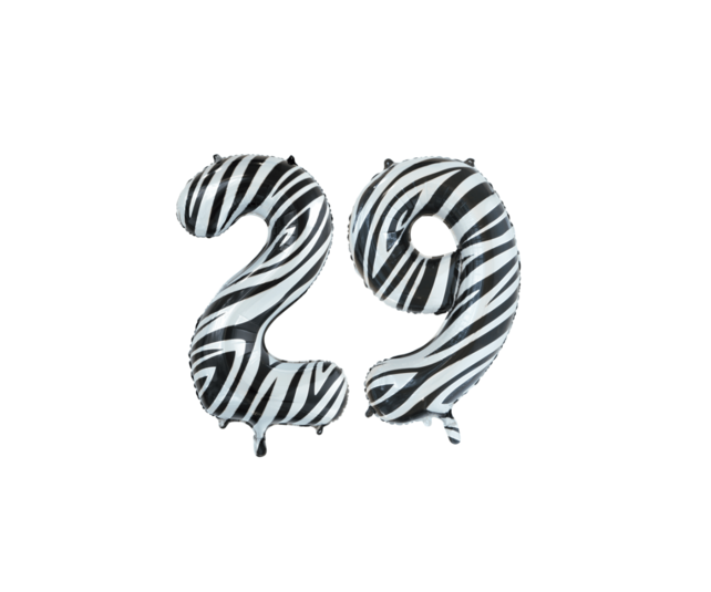 Folieballon 29 jaar rood 86cm